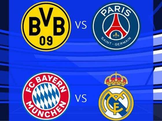 Imagen del artículo:Confirmado por UEFA: días y horarios para Madrid vs. Bayern y PSG vs. Dortmund