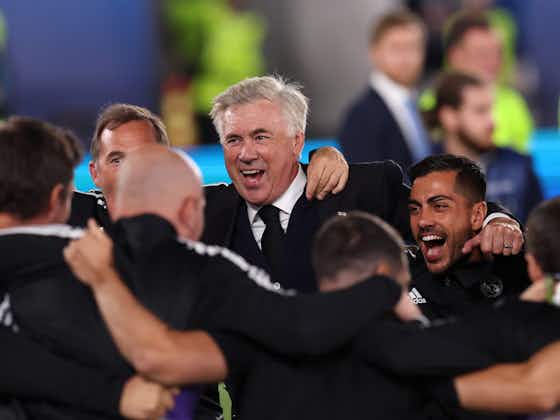 Article image:Ancelotti talks Benzema, Casemiro, Alaba, Tchouameni after Real Madrid win UEFA Super Cup