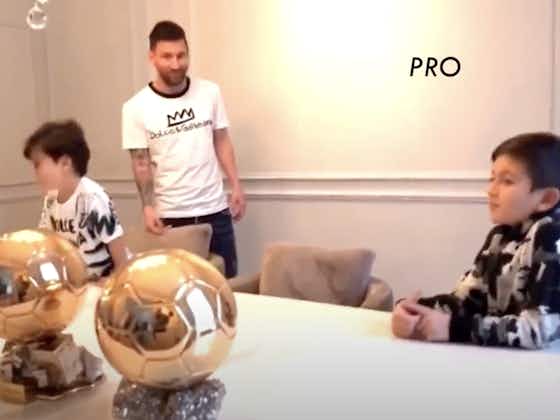 Imagem do artigo:VÍDEO: filho de Messi vai direto ao ponto e o questiona sobre a sétima Bola de Ouro