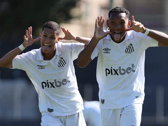 Imagem do artigo:Santos FC encerra segunda fase dos estaduais Sub-15 e Sub-17 com goleadas e classificações na liderança