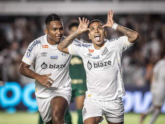 Imagem do artigo:Com gol de cabeça de Otero, Santos FC sai na frente do Palmeiras nas finais do Campeonato Paulista