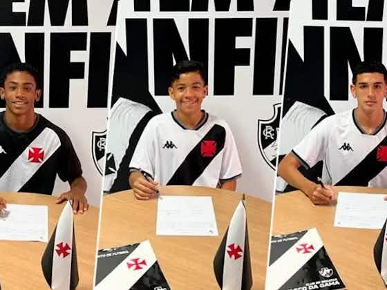 Imagem do artigo:Três atletas do Sub-14 assinam contrato de formação com o Vasco