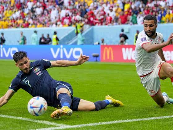 Image de l'article :Coupe du monde : l'Australie bat la Tunisie, les Bleus qualifiés en cas de victoire sur le Danemark