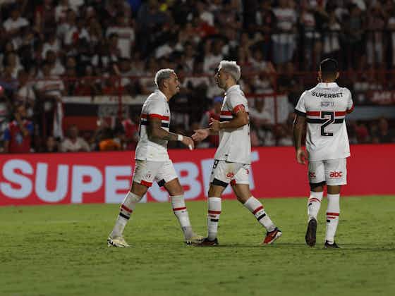 Imagem do artigo:Trio de ataque briga por artilharia e marca mais da metade dos gols do São Paulo na temporada