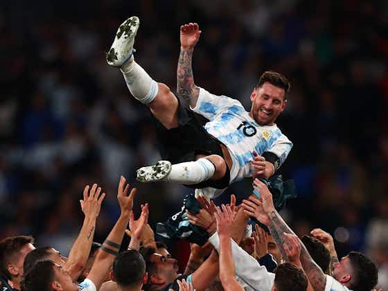 Imagem do artigo:Após vencer a Finalíssima, Messi diz que é uma “grande alegria” conquistar a taça em Wembley