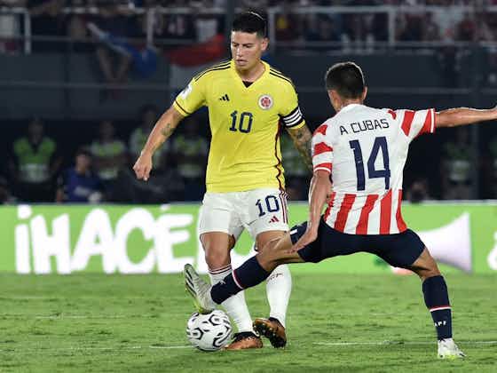 Imagem do artigo:Com James titular, Colômbia derrota Paraguai e segue invicta nas Eliminatórias