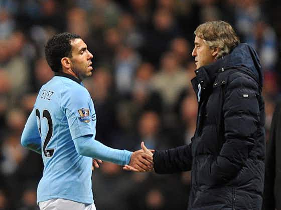 Article image:On This Day in 2011: Roberto Mancini and Carlos Tevez in substitution row