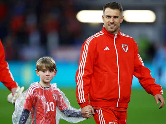 Article image:Injured Aaron Ramsey serving as Wales’s lucky mascot in Armenia