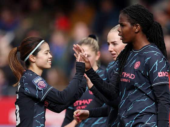 Article image:Manchester City move back level with WSL leaders Chelsea by thrashing Brighton