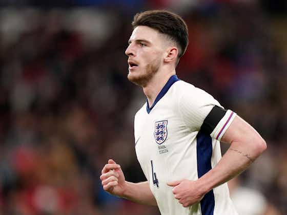 Article image:Declan Rice ready for ‘pinch me moment’ when he captains England against Belgium
