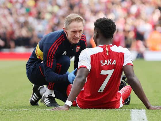 Article image:Bukayo Saka suffers injury in final game of Arsenal’s season ahead of England qualifiers
