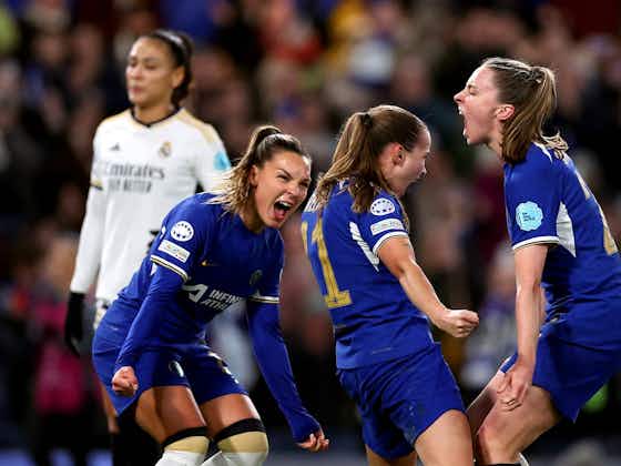 Article image:Chelsea book place in Women's Champions League knockout stages with Stamford Bridge win over Real Madrid