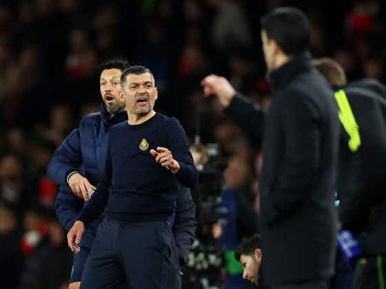 Article image:Mikel Arteta denies Sergio Conceicao claim that Arsenal boss 'insulted his family' during heated Porto clash