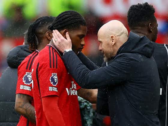 Article image:Erik ten Hag hails 'brilliant' Willy Kambwala after teenager's role in Manchester United draw with Liverpool