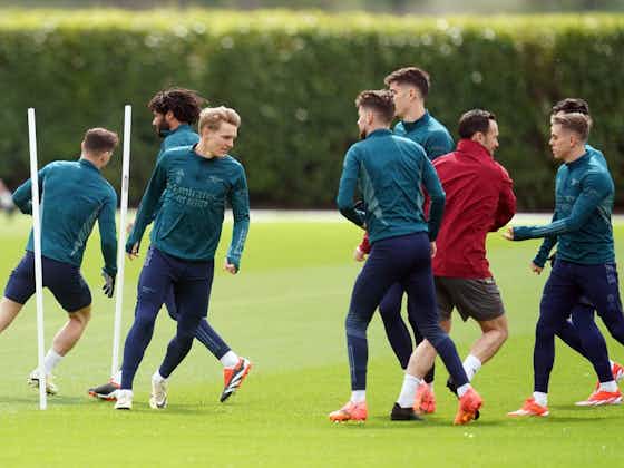 Article image:Arsenal captain Martin Odegaard trains ahead of Bayern Munich Champions League decider in major boost