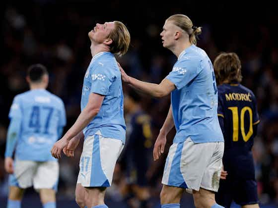 Article image:Pep Guardiola explains Kevin De Bruyne and Erling Haaland substitutions as Man City exit Champions League