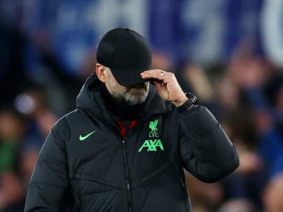 Article image:Jurgen Klopp makes top-four admission as Liverpool suffer painful Merseyside derby defeat