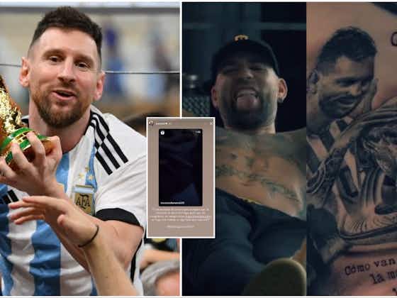 Article image:Lionel Messi amazed by Argentina teammate's World Cup tattoo