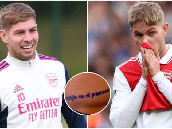 Image de l'article :Arsenal's Emile Smith Rowe splits fans with two new tattoos