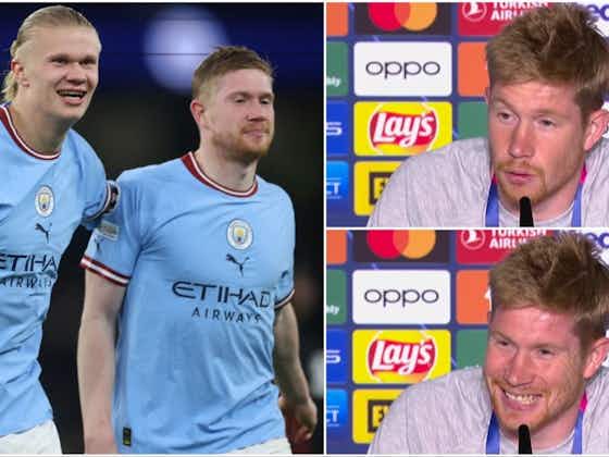 Article image:Man City: Kevin De Bruyne’s great response to Erling Haaland relationship question