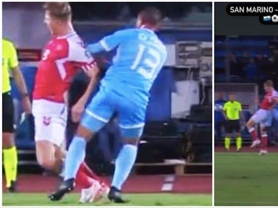 Article image:San Marino defender responds after Rasmus Højlund claims he tried to end his career