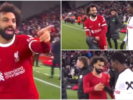 Article image:Mohamed Salah proved he’s a class act when two LASK players asked for his shirt