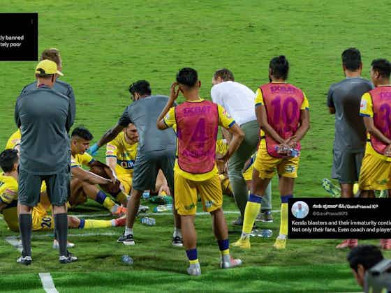 Article image:Fans react to Kerala Blasters' 'crazy' decision to leave the pitch against Bengaluru FC as pandemonium erupts in the playoff tie | ISL 2022-23