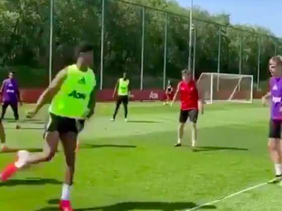 Article image:Video: Marcus Rashford’s outrageous pass in Man Utd El Rondo training drill