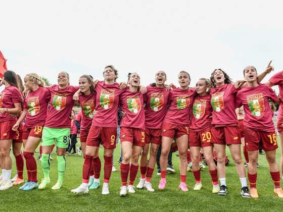 Imagem do artigo:A Roma sublinha sua ascensão no futebol feminino e conquista seu inédito Scudetto entre as mulheres