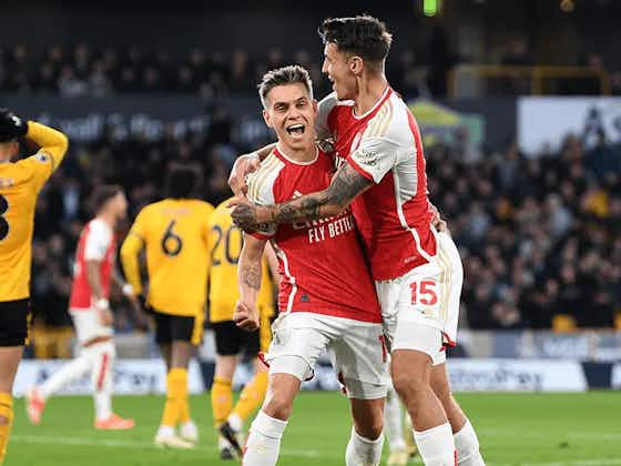 Article image:Odegaard and Trossard help Arsenal rise to first place following victory at Molineux