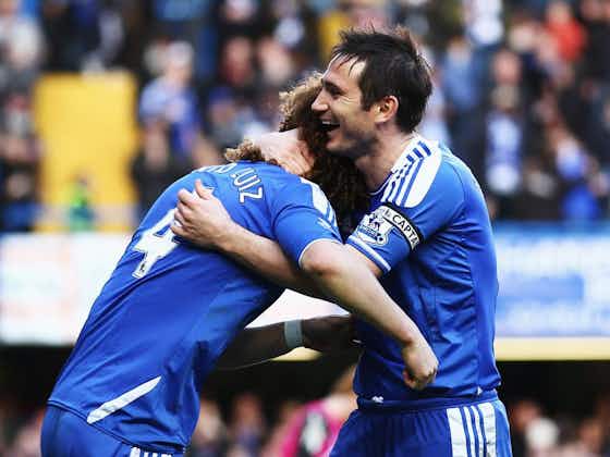 Article image:Chelsea defender David Luiz enjoying Frank Lampard reunion