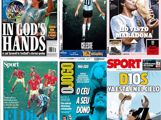 Imagem do artigo:'Nas mãos de Deus': jornais estampam o adeus a Maradona