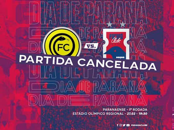 Imagem do artigo:😷 Teremos estaduais? Após Chape x Avaí, jogo do Paraná é cancelado