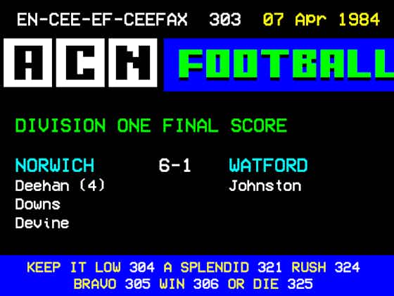 Article image:Along Come Norwich Flashback – Norwich City 6-1 Watford (1984 – H)