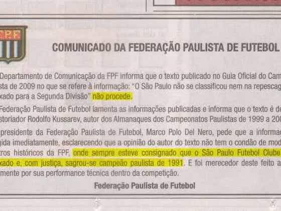 Imagem do artigo:Três mentiras que você provavelmente já ouviu em relação ao São Paulo