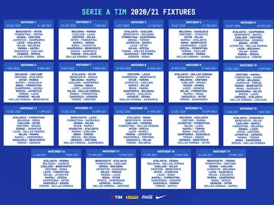 Immagine dell'articolo:Calendario Serie A 2020/2021: date, risultati e classifica