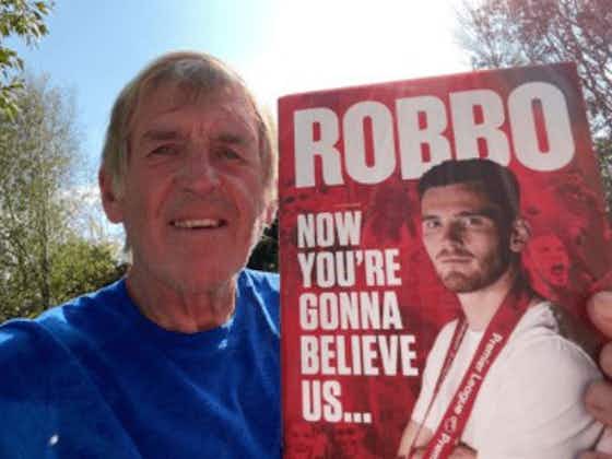 Article image:Photo: Kenny Dalglish ribs Andy Robertson over book release