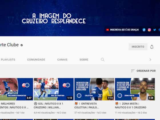 Imagem do artigo:Cruzeiro é o oitavo clube das Américas com mais interações no Youtube no mês de abril