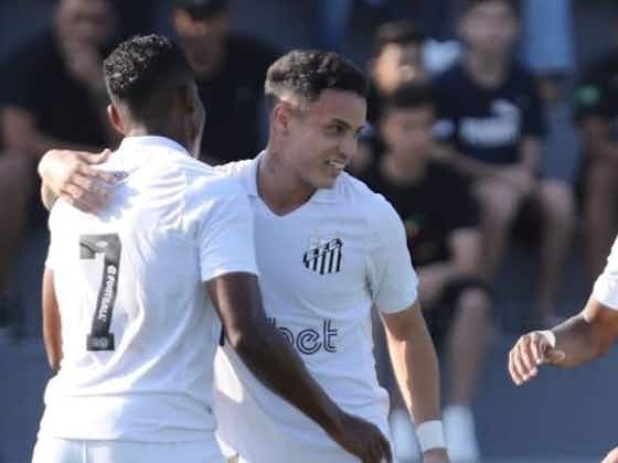 Imagem do artigo:Com gols de Renyer e Ivonei, Santos goleia o Mauaense pelo Paulista Sub-20