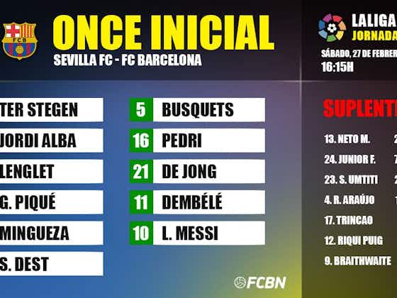 Imagen del artículo:Alineaciones del Sevilla-FC Barcelona de LaLiga 2020-21
