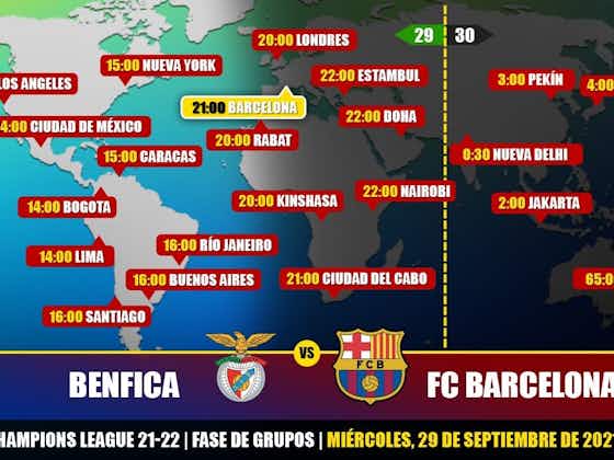 Imagen del artículo:Benfica vs FC Barcelona: Cuándo y dónde ver el partido de la Champions League