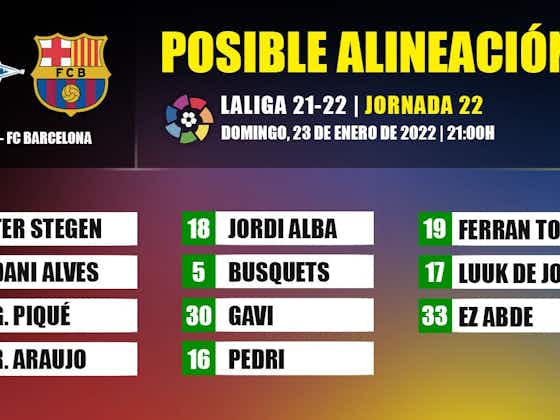 Imagen del artículo:Las posibles alineaciones del Alavés-FC Barcelona de LaLiga