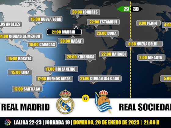 Imagen del artículo:Real Madrid vs Real Sociedad en TV: Cuándo y dónde ver el partido de LaLiga