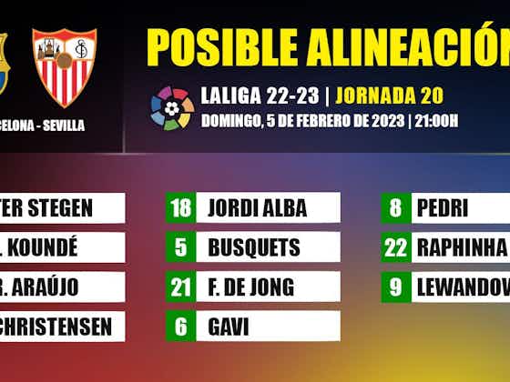 Imagen del artículo:FC Barcelona-Sevilla: Las posibles alineaciones de la jornada 17 de LaLiga