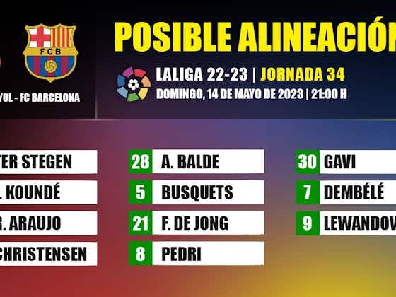 Imagen del artículo:RCD Espanyol-FC Barcelona: Las posibles alineaciones de la jornada 34