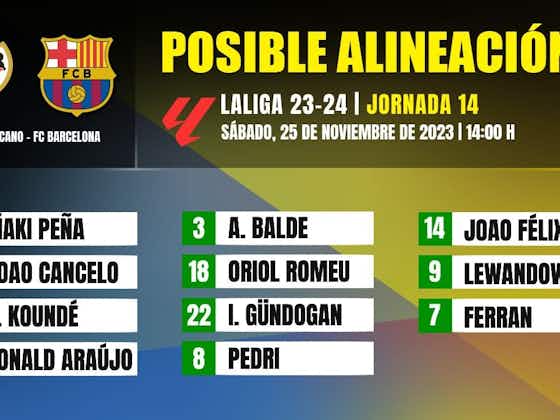 Imagen del artículo:FC Barcelona-Rayo Vallecano: Las posibles alineaciones para la jornada 14 de LaLiga