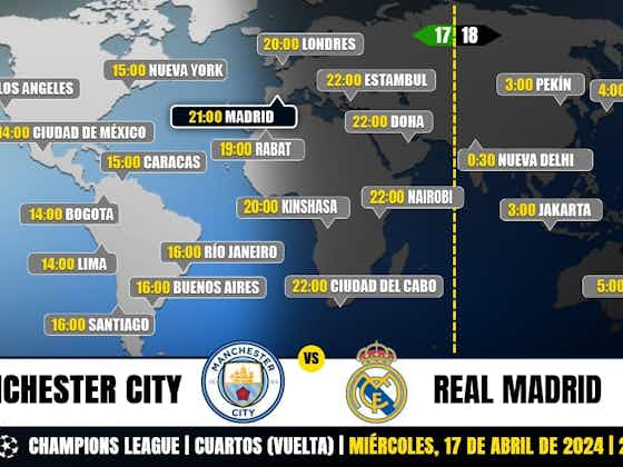 Imagen del artículo:Manchester City vs Real Madrid en Televisión: Cuándo y dónde ver el partido de Champions League