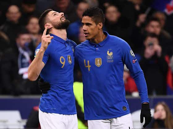Article image:Olivier Giroud and Raphaël Varane seen partying with opponents after defeat