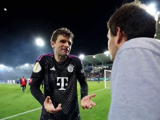 Article image:Thomas Müller offers a seething response as Saarbrücken stun Bayern Munich