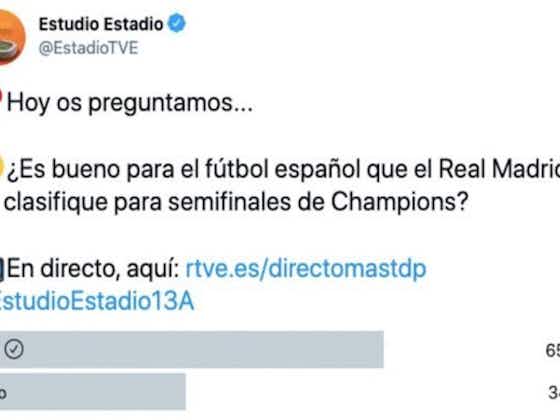 Imagen del artículo:El Real Madrid presenta una queja formal a RTVE por la encuesta de Estudio Estadio